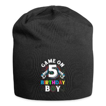 Lasertag Game On 5 Birthday Boy Indoor Laser Tag - Jersey-Beanie - Schwarz - Vorne