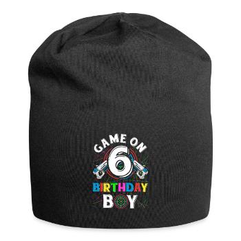 Lasertag Game On 6 Birthday Boy Indoor Laser Tag - Jersey-Beanie - Schwarz - Vorne