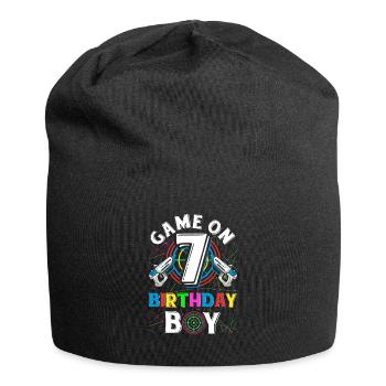 Lasertag Game On 7 Birthday Boy Indoor Laser Tag - Jersey-Beanie - Schwarz - Vorne