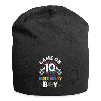 Lasertag Game On 10 Birthday Boy Indoor Laser Tag - Jersey-Beanie - Schwarz - Vorne
