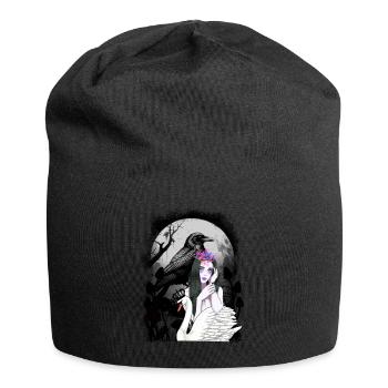 mystical swan fairy tale fairy tale character raven - Jersey Beanie - black - Front