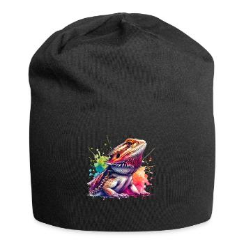 Bartagame Bartagamen Bearded Dragon - Jersey-Beanie - Schwarz - Vorne