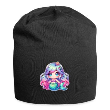 Meerjungfrau - Jersey-Beanie - Schwarz - Vorne