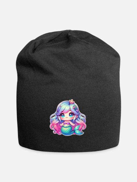 Meerjungfrau - Jersey-Beanie - Schwarz