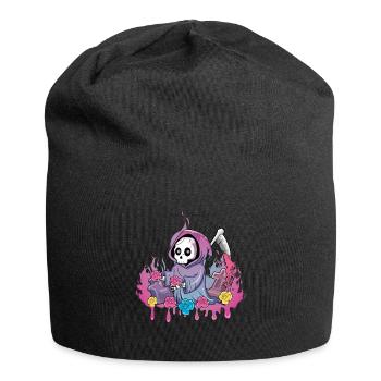 Grim Skelett Kawaii Okkult Satanisch Pastell Gothic - Jersey-Beanie - Schwarz - Vorne