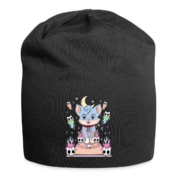 Ouija Cat Kawaii Occult Satanic Pastel Gothic - Jersey Beanie - black - Front