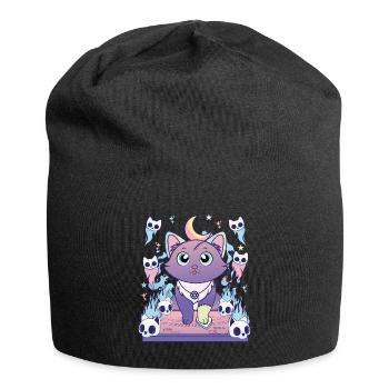 Ouija Chat Kawaii Occulte Satanique Pastel - Bonnet en jersey - noir - Devant