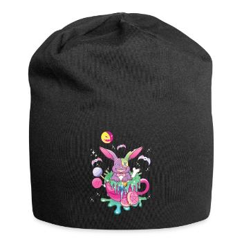 Effrayant Lapin Homme Kawaii Occulte Satanique Pastel - Bonnet en jersey - noir - Devant