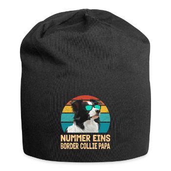 Border Collie PAPA BORDER COLLIE NUMÉRO UN - Bonnet en jersey - noir - Devant