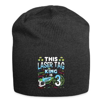Lasertag King Is 3 Birthday Boy Indoor Laser Tag - Jersey-Beanie - Anthrazit - Vorne