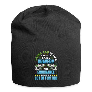 Laser Tag Geschenk Lastertag Spieler Jungs - Jersey-Beanie - Schwarz - Vorne