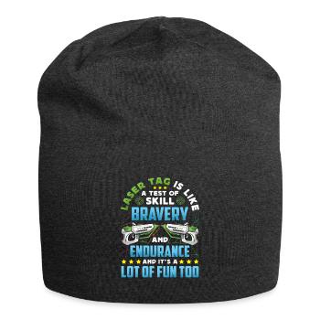 Laser Tag Geschenk Lastertag Spieler Jungs - Jersey-Beanie - Anthrazit - Vorne