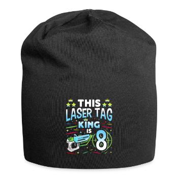 Lasertag King Is 8 Birthday Boy Indoor Laser Tag - Jersey-Beanie - Schwarz - Vorne