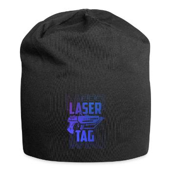 Laser Tag Geschenk Lasertag Crew Laser Event - Jersey-Beanie - Schwarz - Vorne