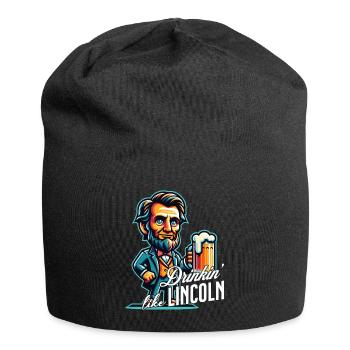 Boire comme Lincoln Design vintage rétro - Bonnet en jersey - noir - Devant