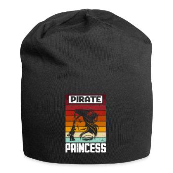 Pirate Princess Pirate Skull Cross Bones - Jersey Beanie - black - Front