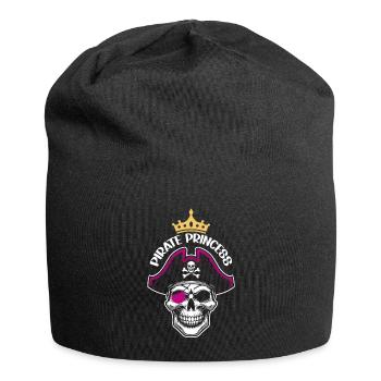 Pirate Princess Pirate Skull Cross Bones - Jersey Beanie - black - Front
