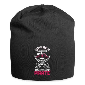 Pirate Princess Pirate Skull Cross Bones - Jersey Beanie - black - Front