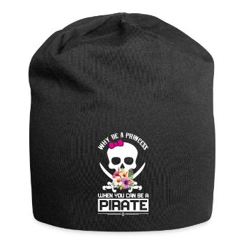 Pirate Princess Pirate Skull Cross Bones - Jersey Beanie - black - Front