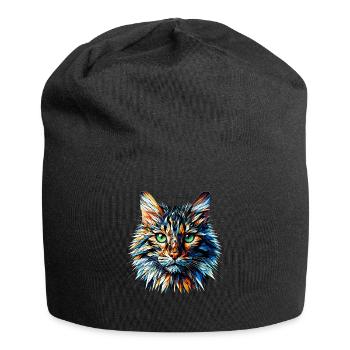 Polygon Art Bengal Cat - Jersey Beanie - black - Front
