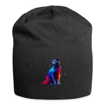 Bunte Splash Art Bombay Katze - Jersey-Beanie - Schwarz - Vorne