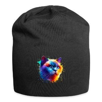 Colorful Splash Art Colorpoint Shorthair - Bonnet en jersey - noir - Devant