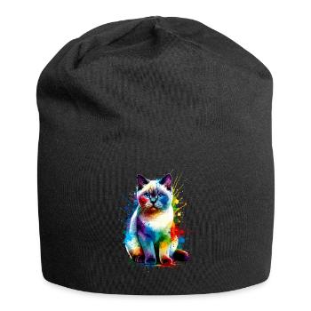 Colorful Splash Art Colorpoint Shorthair - Bonnet en jersey - noir - Devant