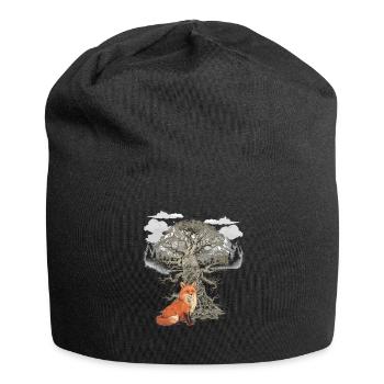 Fuchs Füchse Waldtiere Gebirge Natur Wildtiere - Jersey-Beanie - Schwarz - Vorne