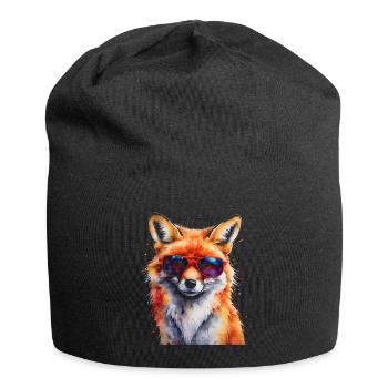 Lunettes de soleil renard imprimé imprimé animal coloré - Bonnet en jersey - noir - Devant