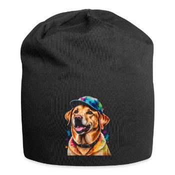 Labrador Retriever Snapback Cap Dog Design Print - Bonnet en jersey - noir - Devant