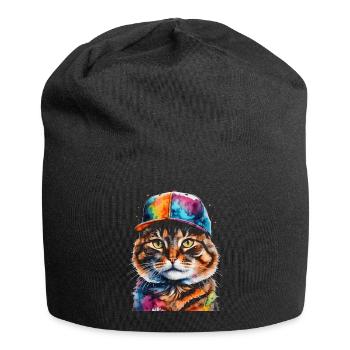 Casquette Snapback Coloré Imprimé Motif D’animal Drôle - Bonnet en jersey - noir - Devant