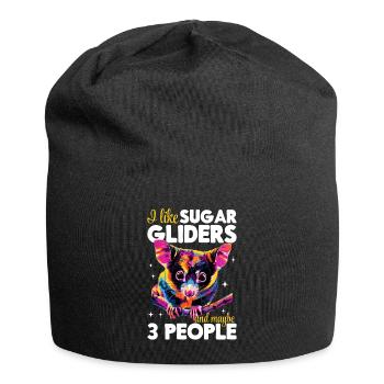Funny Sugar Glider Animal I Like Sugar Gliders - Jersey-Beanie - Schwarz - Vorne