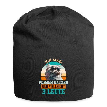 Propriétaires de chats J’AIME LES CHATS PERSANS ET 3 PERSONNES - Bonnet en jersey - noir - Devant