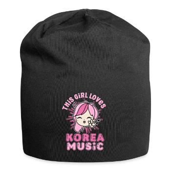 Idée cadeau motif coréen à la mode pour les fans de K-pop - Bonnet en jersey - noir - Devant