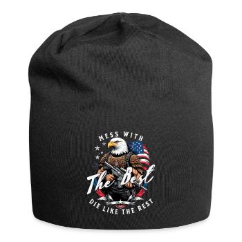 Mess With Best Funny Freedom Design July 4 - Jersey Beanie - black - Front