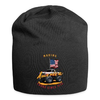 Amerika Ersticken Seit 1776: Amerikanische Flagge - Jersey-Beanie - Schwarz - Vorne