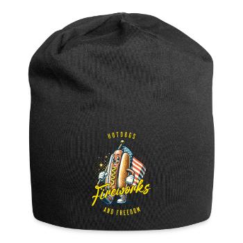 Hotdogs Feuerwerk Freiheit Retro Vintage Design - Jersey-Beanie - Schwarz - Vorne
