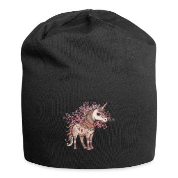 Einhörner Einhorn Schamane Natur Wald indianisch - Jersey-Beanie - Schwarz - Vorne
