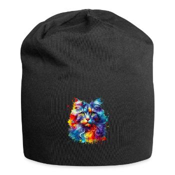 Splash Art coloré American Curl - Bonnet en jersey - noir - Devant