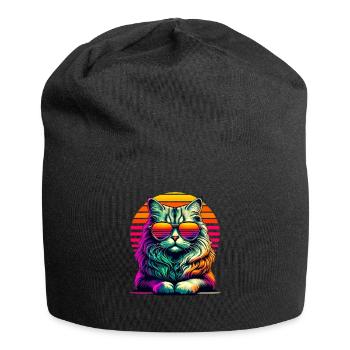 Retro Sonnenuntergang Sonnenbrille American Curl - Jersey-Beanie - Schwarz - Vorne