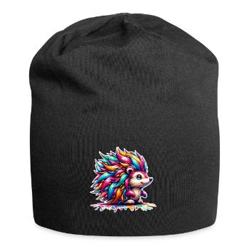 Hérisson coloré - Bonnet en jersey - noir - Devant
