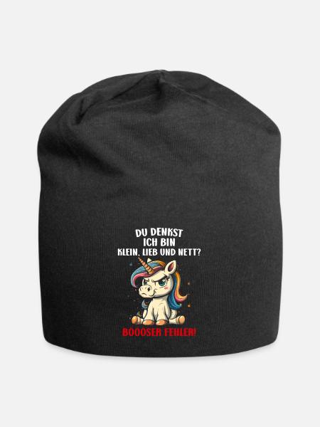 Du Denkst Ich Bin Klein Lieb Und Nett Böser Fehler - Jersey-Beanie - Schwarz