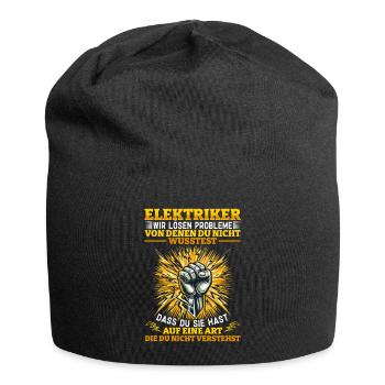 Electricians We solve problems – pride and humor - Jersey Beanie - black - Front