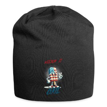 Drapeau américain rétro vintage Keepin It Cool - Bonnet en jersey - noir - Devant
