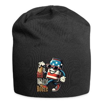 Rouge Blanc Alcool Rétro Vintage Design - Bonnet en jersey - noir - Devant