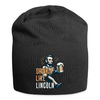 Boire comme Lincoln Design vintage rétro - Bonnet en jersey - noir - Devant