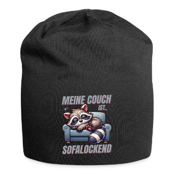 Lustiges Waschbären zum schlafen & chillen - Jersey-Beanie - Schwarz - Vorne