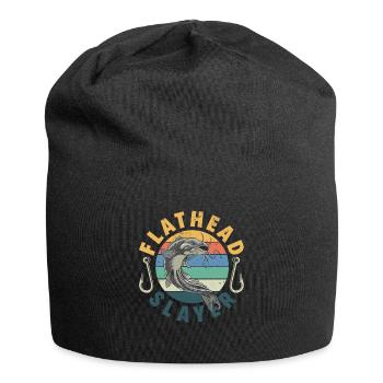 Drôle d’amateur de poisson-chat poisson à tête plate - Bonnet en jersey - noir - Devant