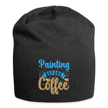 Artist Painter Graphic Painting Before Coffee Gift - Jersey Beanie - black - Front