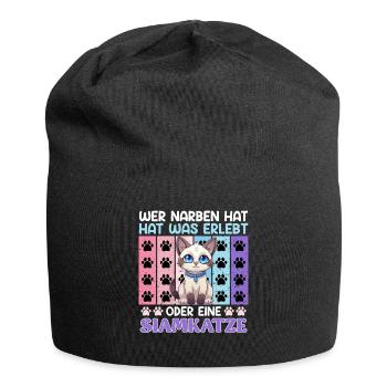 Chats siamois CEUX QUI ONT DES CICATRICES ONT UN CHAT SIAMOIS - Bonnet en jersey - noir - Devant